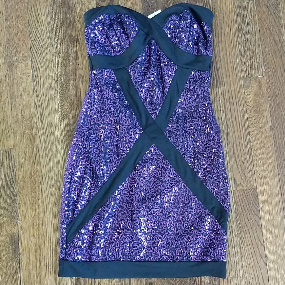 Charlotte Russe Purple Sequin Mini Dress
